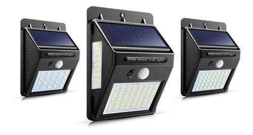 Lampara Pared Led Para Exteriores Con Panel Solar Y Sensores