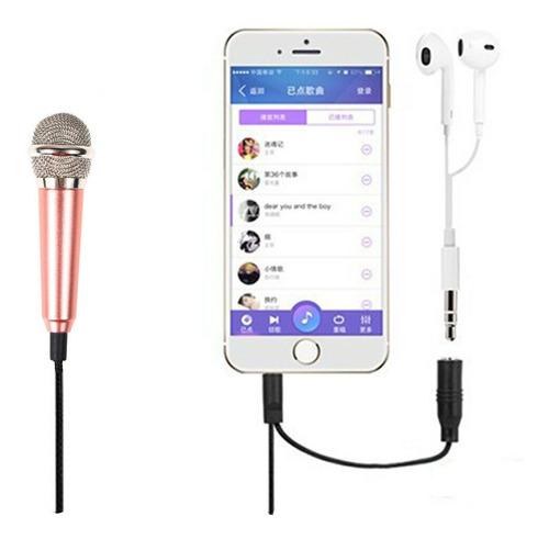 Mini Microfono Condensador Karaoke Con Cable Para Celulares