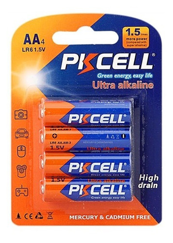Pilas Alkalinas Aa Pkcell 6- Pack De 4 Unidades