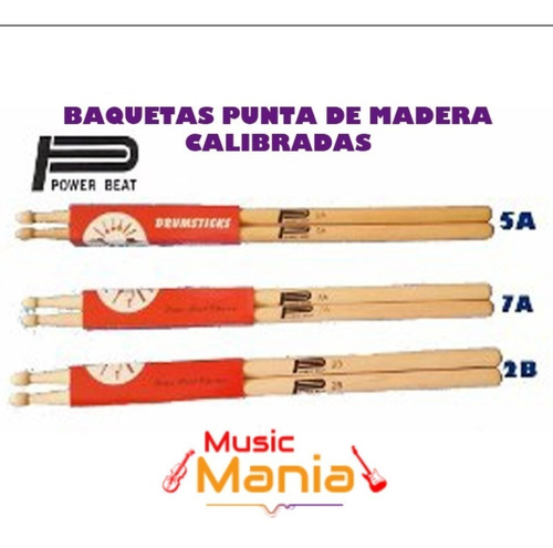 Baquetas Bateria Importadas Alto Impacto 5a, 7a Y 2b