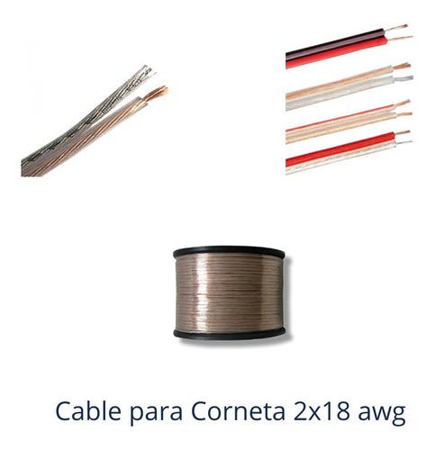 Cable Para Corneta 2x18 Awg, Transparente X Metro