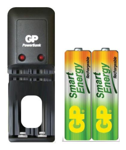 Cargador Con Baterias Aa De 1000 Mah Marca Gp