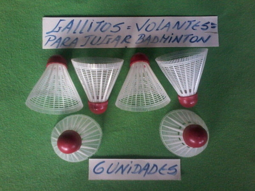 Gallitos Plásticos = Volantes = Badminton = 6 Piezas =