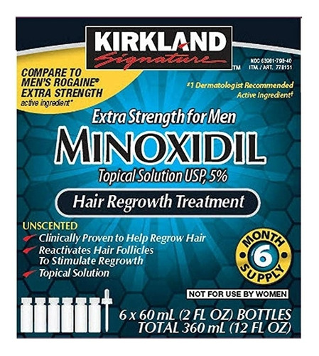 Libro Minoxidil Al 5% Kirdkland Original Barba Alopecia