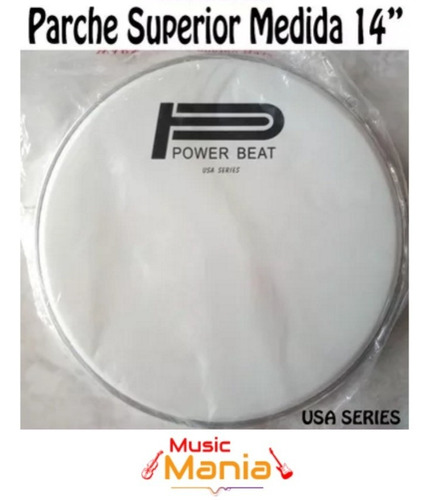 Parche Redoblante Bateria Timbal 14 Superior Blanco Pwr Beat