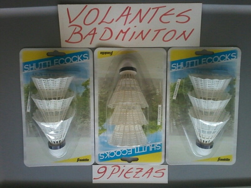 =volantes Plásticos =franklin= P/jugar Badminton =9 Piezas=