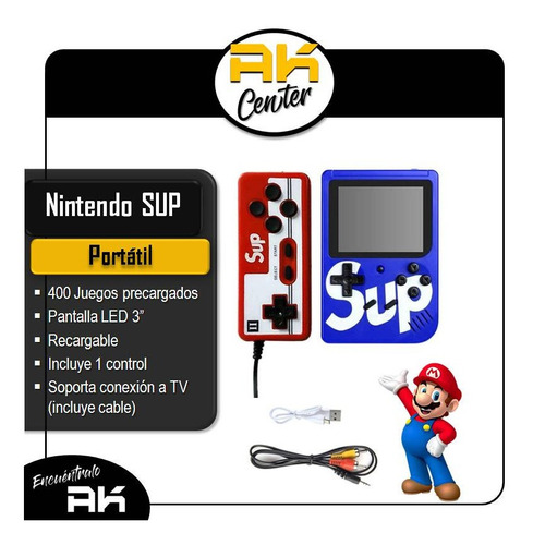 Nintendo Sup Portátil Con Control Remoto Y Cable Para Tv