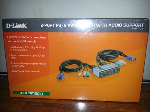 D-link Kvm-121 Ps2 Switch 2p Audio Nuevo