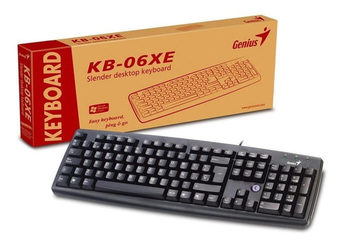 Teclado Genius Kb-06xe Ps2 Negro Original Nuevo En Caja