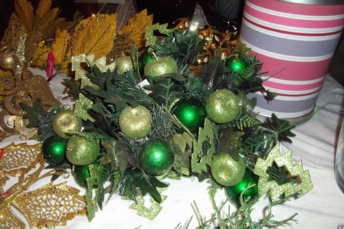Bambalinas Y Adornos Para Arbolito De Navidad Color Verde