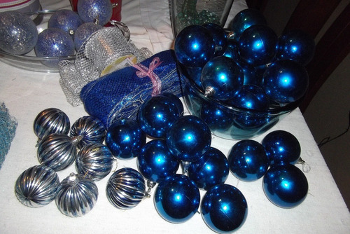 Bambalinas Y Adornos Para Árbol De Navidad Color Azul
