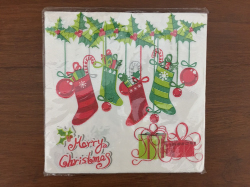 Botas Navidad Napkin Decoupage Decorativas