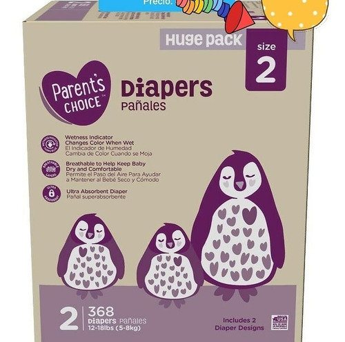 Caja De Pañales Parent Choice Talla 2 De 368 Pañales