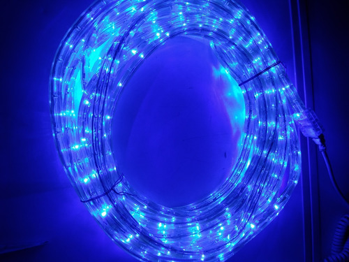 Luces Led Azul Manguera Gruesa 10 Metros Con Transformador L