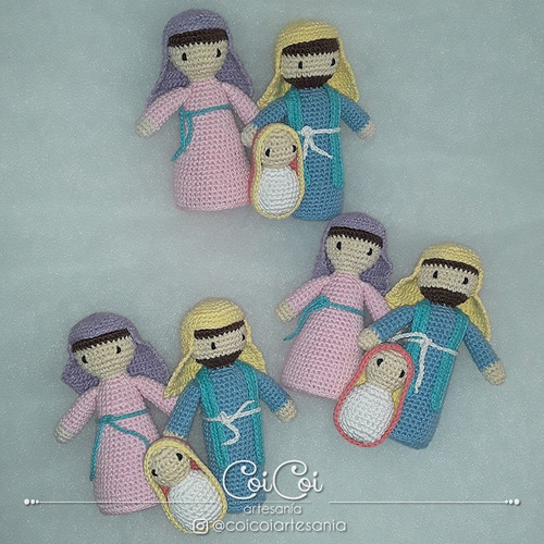 Nacimiento De 3 Piezas Tejido A Crochet