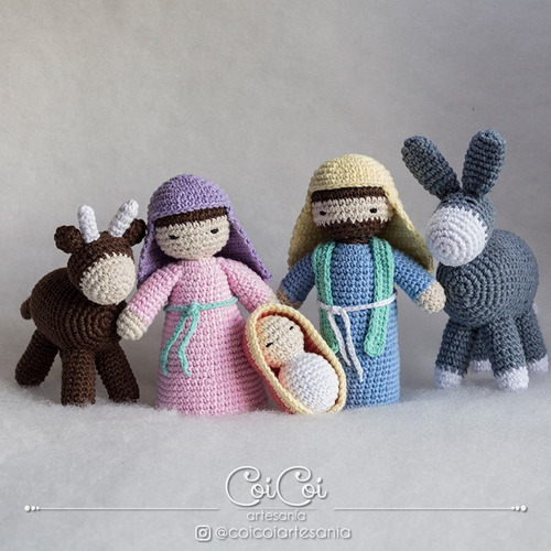Nacimiento De 5 Piezas Tejido A Crochet