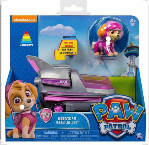 Paw Patrol Skye Rescue Jet Abre Sus Alas Personaje + Carro