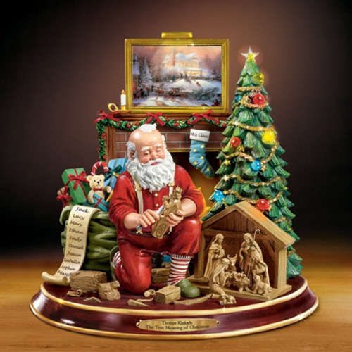 Santa Claus Navidad Con Luz Y Sonido Thomas Kinkade