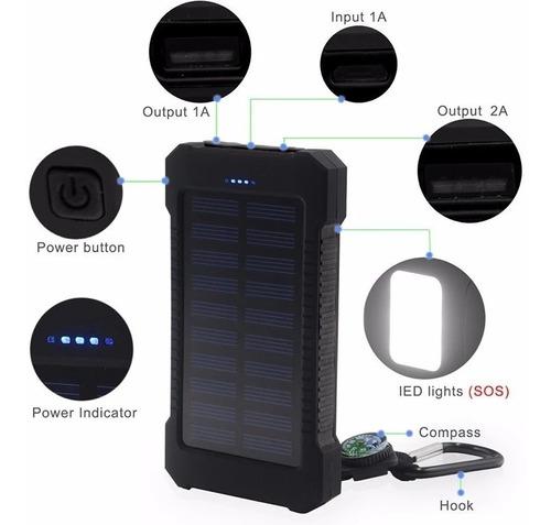 Cargador Portatil Power Bank Dual Solar 12000mah