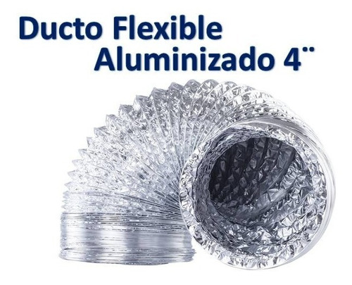 Ducto Flexible De Aluminio 4 Pulgadas X 1 Metro