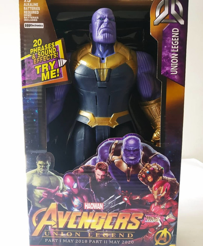 Muñeco Pantera Negra Thano Hulk Thor Batma Luz Sonido 11vds