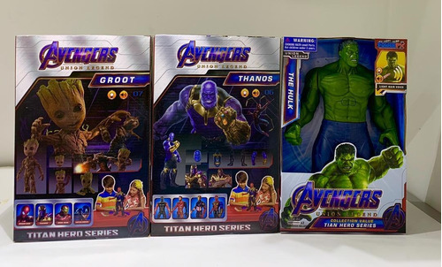 Muñecos Avengers Thanos Spiderman Hulk Capitán Groot