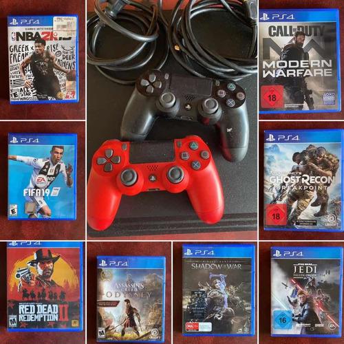 Playstation 4 Pro 1tb 2 Controles + 8 Juegos