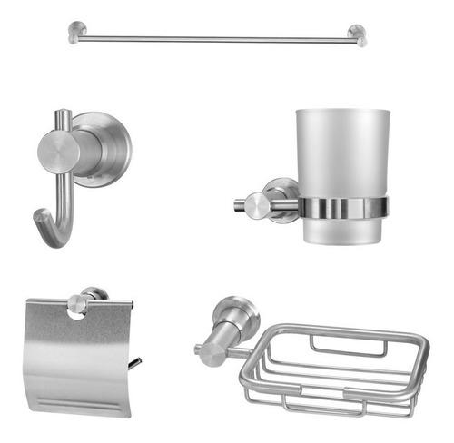 Set De Accesorios Para Baño Quality Metal Satinado Fp Bm