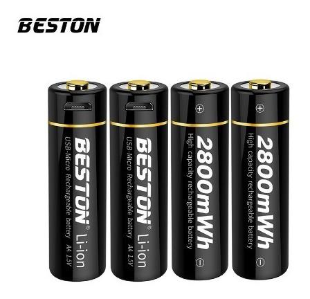 Bateria Pila Recargable Usb Beston 2800mwh 1.5v Carga