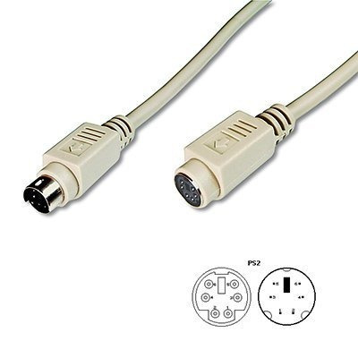 Cable Extension Ps/2 Mini Din 6 Pines Macho/hembra 1.5 Mtrs