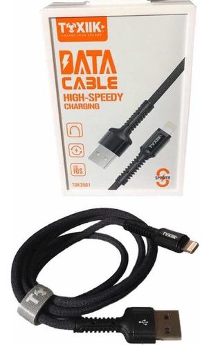 Cable Usb Carga Rápida Para iPhone Toxiik 1 Metro