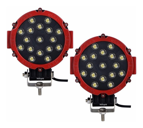 Faro Led Tipo Arb 51w De 7 Pulgadas Para Rusticos Y 4x4 Rojo