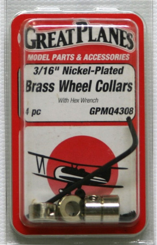 Pack De Plated Wheel Collars 3/16 Código  Great Planes.
