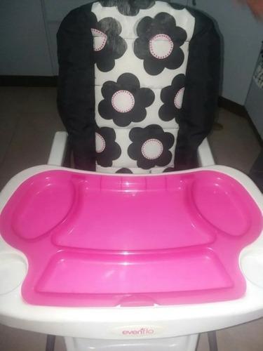 Silla Para Comer De Bebé Color Rosado Con Negro Evenflo