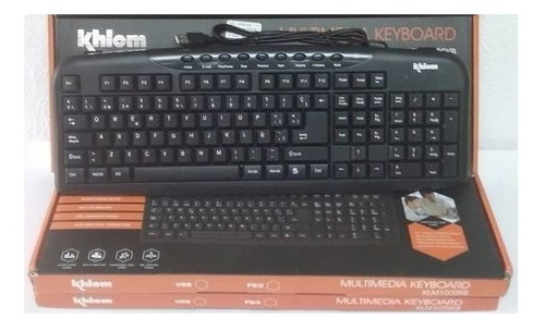 Teclado Multimedia Ps2 O Usb Kholom Klm103bk Klm103skb Negro