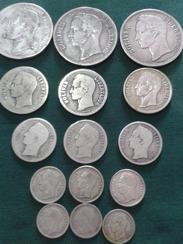 Coleccion De Monedas Venezolanas De Plata