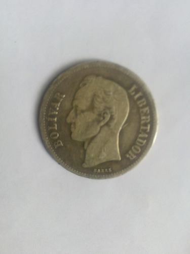 Moneda 2 Bolívares Año  Gram Lei 835 Plata