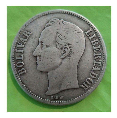 Moneda 5 Bolivares Fuerte Plata 