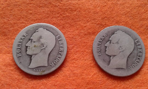 Moneda Coleccion Plata Dos Bolivares  Y 