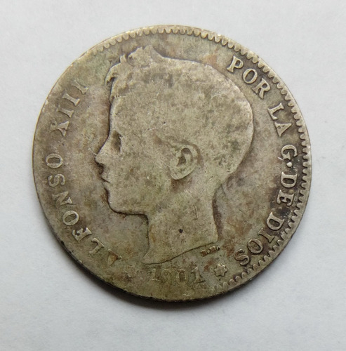 Moneda De 1 Peseta Año  (alfonso Xiii)