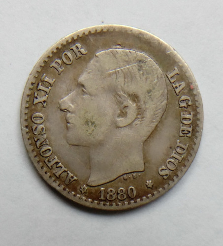 Moneda De 50 Centimos De Peseta En Plata Año 