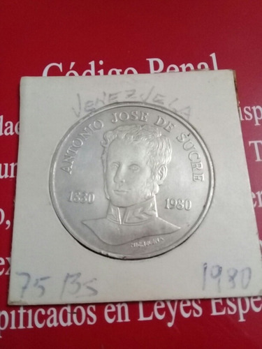 Moneda De 75 Bs Antonio José De Sucre v)