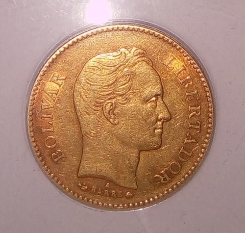 Moneda De Oro Colección Antigua 5 Venezolanos  Ref 800v