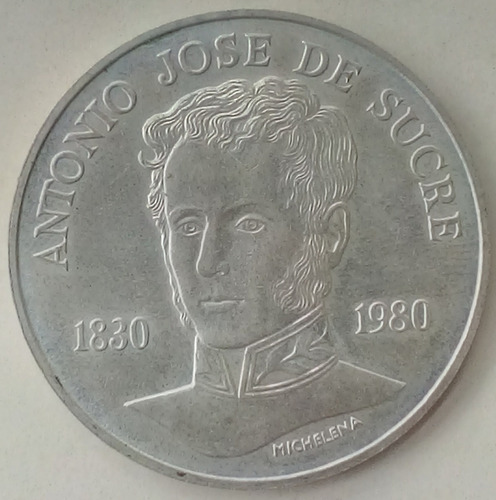 Moneda De Plata 75 Bolívares. Antonio José De Sucre. .