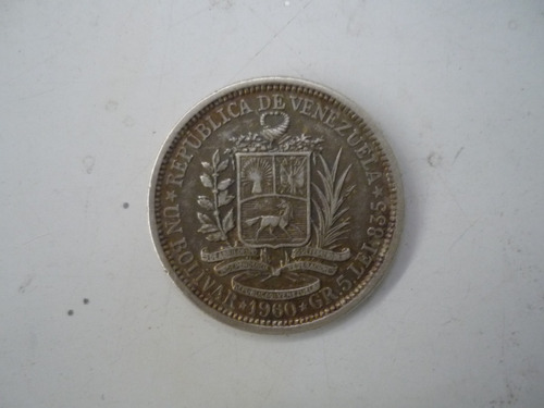 Moneda De Un Bolivar De Plata, De . Gr 5, Lei vdes)