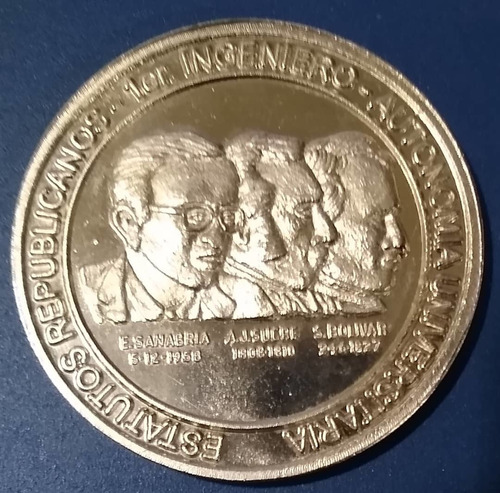 Moneda Medalla Valor Facial 150 Bolívares  Ucv Plateada