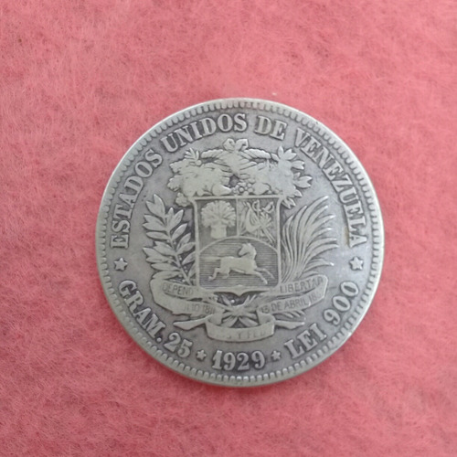 Monedas Antiguas De Plata 5 Bolivares ( Y )