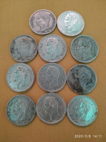 Monedas De Plata De Un Bolivar