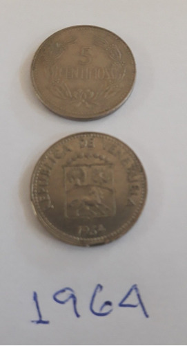 Monedas Venezolanas De 5 Céntimos Del Año  Y .