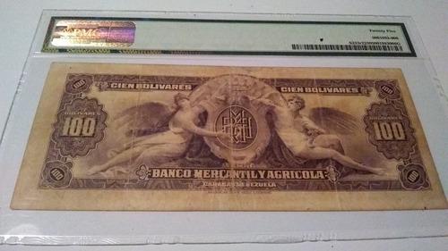 Billete De Colección 100 Banco Mercantil Y Agrícola